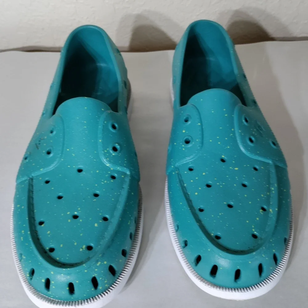 Sperry Authentic Original Float Boat Shoes Teal Splatter Mens 10 Womens 12